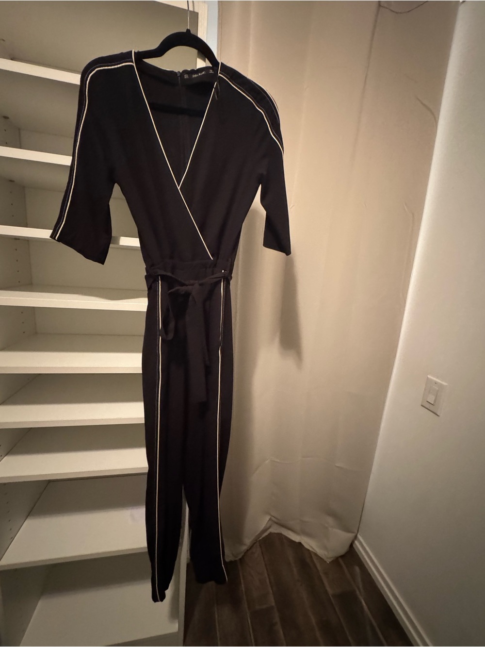 ASOS Black Jumpsuit with White Piping